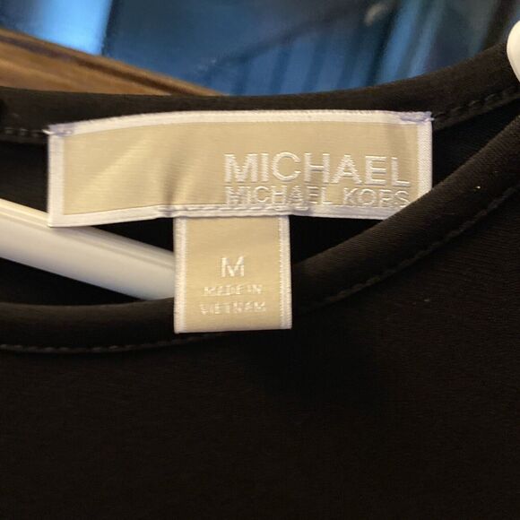 Michael Kors Classic Women’s 3/4 Sleeve Shift Dress Black Size M Zipper Back - Picture 5 of 5